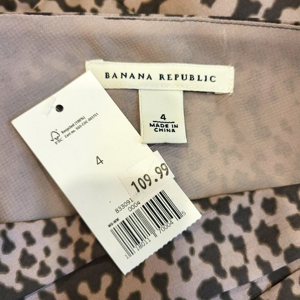 Banana Republic 100% Silk Gray Snakeskin Print Cocktail Dress, Size 4, NWT - Picture 10 of 12